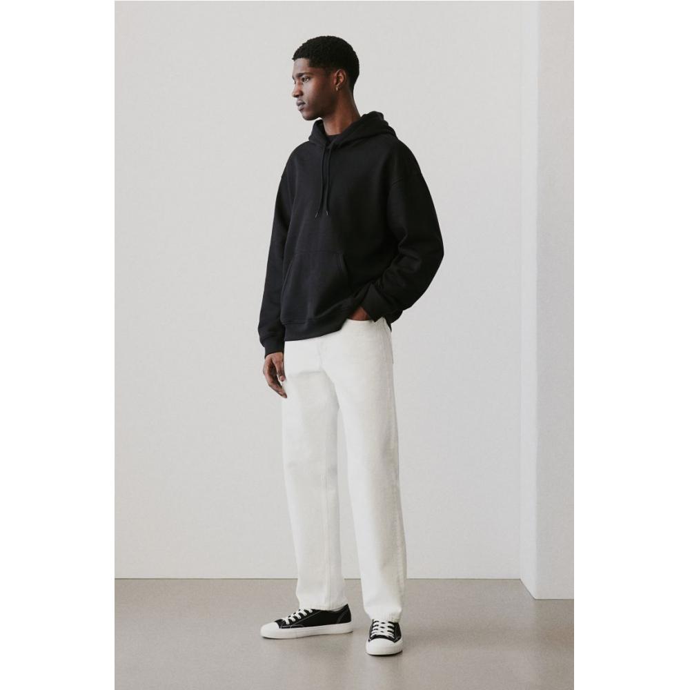 H M Loose Fit Hoodie Black