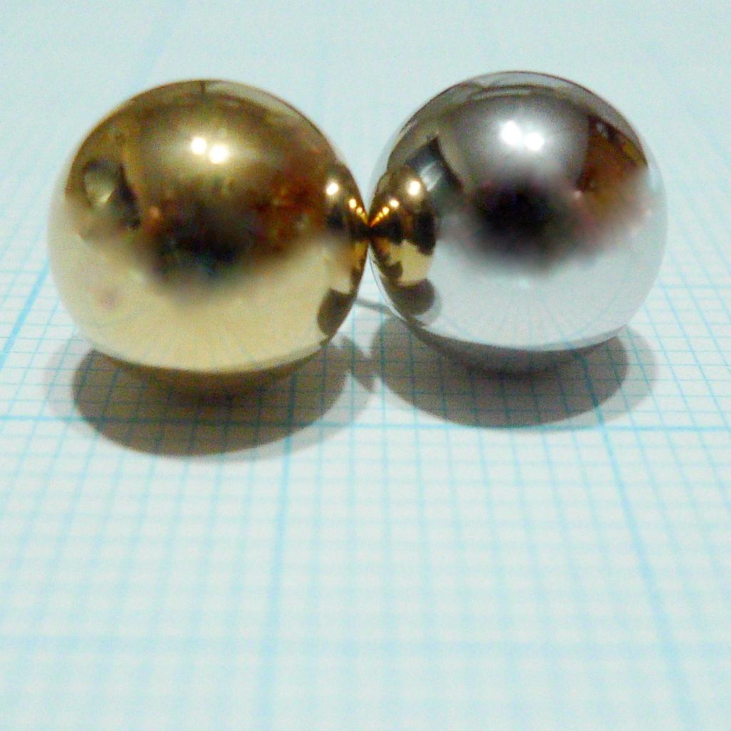 Made In Japan 18K Yellow Gold Round Ball Large 10mm Binaural Pair Stud Earrings for Women Men K18 Engraved Yellow Nickel Free (K18 10mm)