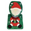 Santa Toilet Seat Cover 2-Piece Christmas Bathroom Set Santa Claus Toilet Seat Cover And Mat Set for New Year Indoor Bathroom Decor