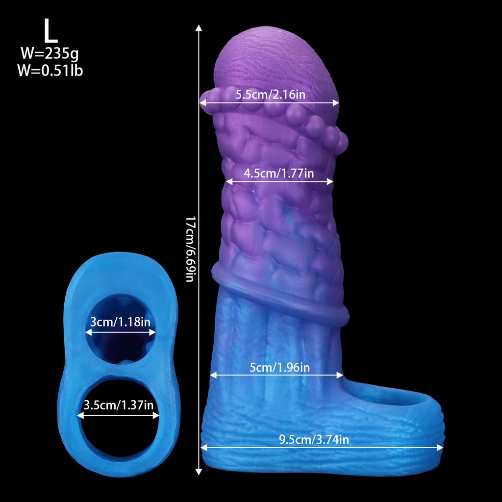 Кольцо на пенис Мужской Реалистичный Рукав на пенис Удлинитель Рукав для члена Увеличение члена Задержка эякуляции Кольцо для члена Многоразовый презерватив Секс-игрушка