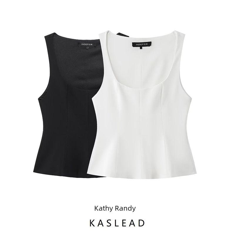 Kaslead New Arrival Women's Clothing Fashion Style Cropped Short Skirt Hem Stretch Comfortable Top 2180011