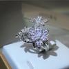 Fashion Lady Flower Ring Pear-shaped Tree Branch Flower Simulation Zircon Ring Diamond Ring