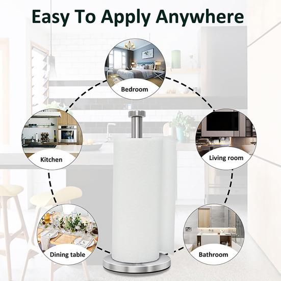 Держатель для бумажных полотенец на столешницу с утяжеленным нескользящим основанием, устойчивый к ржавчине и коррозии, держатель для бумажных полотенец из нержавеющей стали