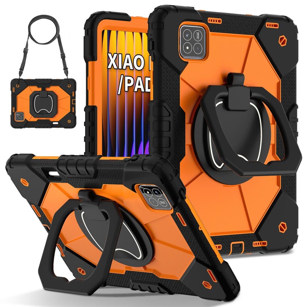 Для Xiaomi Pad 7 / Xiaomi Pad 7 Pro.360° вращающаяся рукоятка прочная защитная подставка TPU+PC 3в1 противоударный противоударный чехол для планшета и ПК