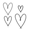 4 шт. Металлическое сердце настенное искусство декор любовь сердце настенный знак украшения для спальни гостиная украшение(черный)
