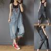 Loose Big Pockets Casual Straight Jumpsuits Ladies Spaghetti Strap Rompers High Waisted Plus Size