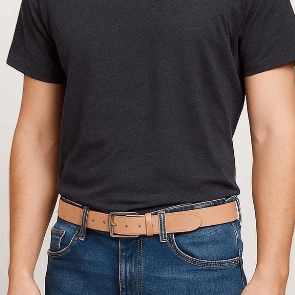 Long Genuine Leather Belt Zinc Zinc Alloy Jeans Waistband Adjustable Men Wide Belt Ornament