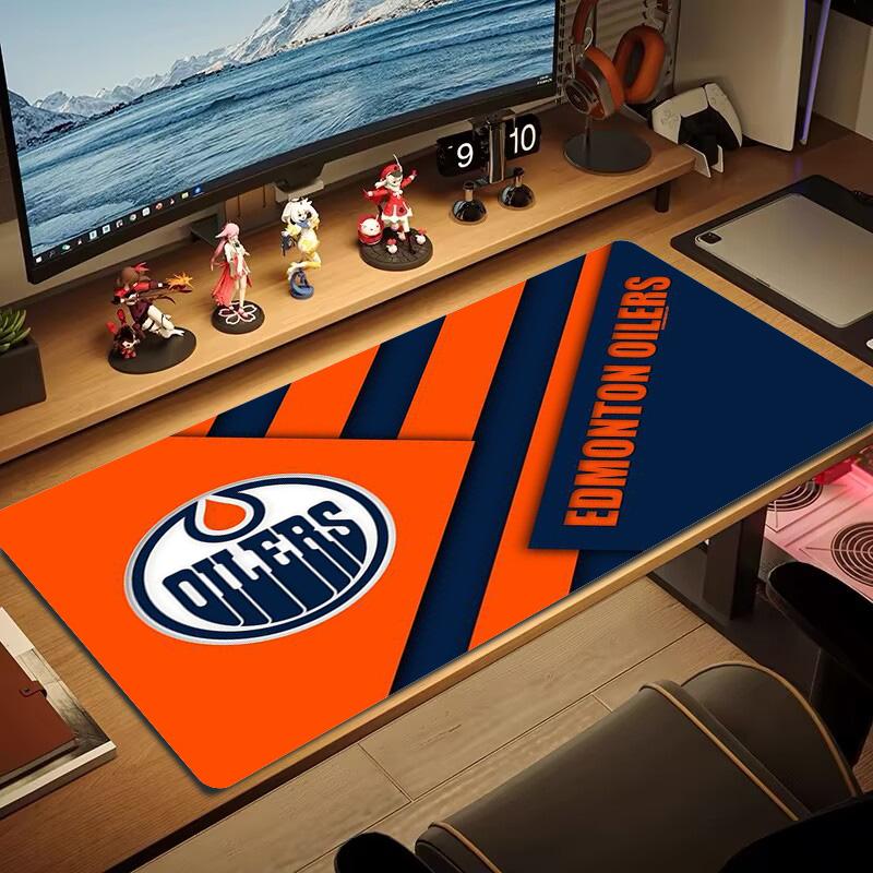 Edmonton Oilers Logo Color Mouse Pad Large Gaming Table Cushion Non-slip Laptop Tablet Big Mousepad XXL Mat Mini PC Playmat With Lock edge