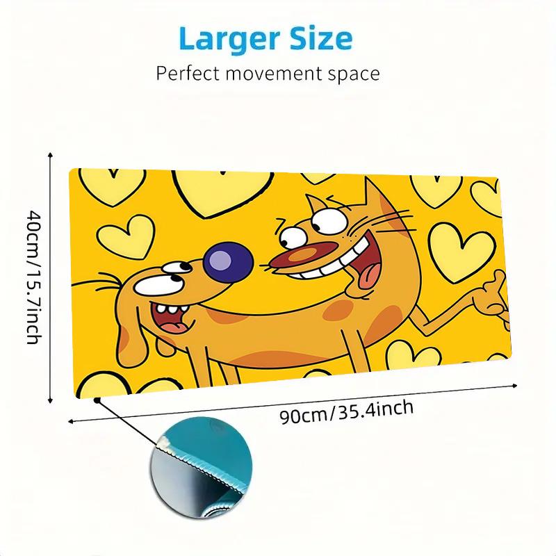 CatDog Print  Cushion Non-slip Laptop Tablet Big Mousepad XXL Mat Mini PC Playmat With Lock edge