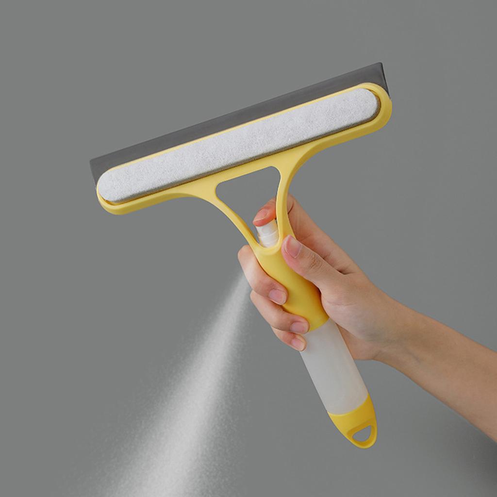 Window Wiper 3 In 1 Water Spraying Efficient Portable Glass Cleaning Squeegee for Mirror Tile