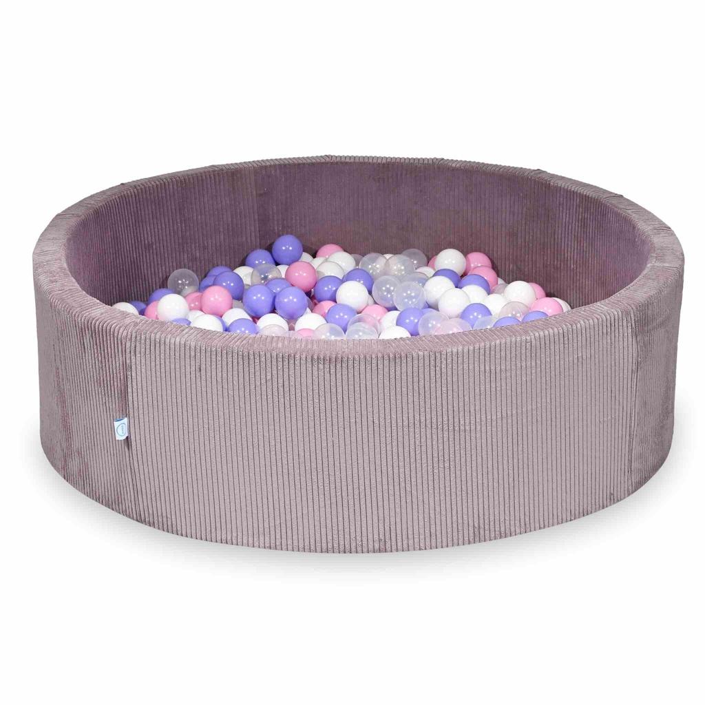 Dry pool 130x40 Corduroy Lavender 700 balls: transparent, white, powder pink, heather