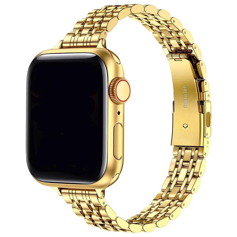 Ремешок из нержавеющей стали для Apple Watch Ultra 2 Ремешок 49 мм 42 мм 44 мм Металлический браслет iWatch Series 9 8 7 6 SE 5 4 3 Женский 45 мм 41 мм