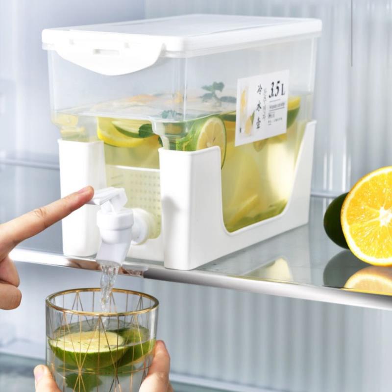 Cold Water Jug With Tap Water Beverage Dispenser Fruit Teapot Cold Waterlemonade