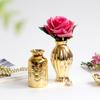 European Gold Ceramic Small Flower Vase Office Tabletop Decorative Vase Container Flower Arrangement Crafts Home Decoration