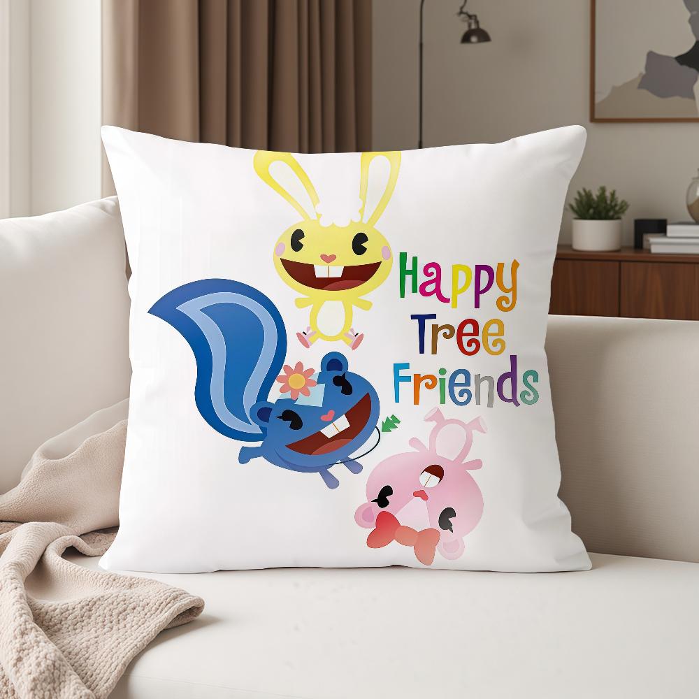 Anime Happy Ttree Friends Pillow Case Suitable For Bedrooms Living Rooms Cars Home Decoration