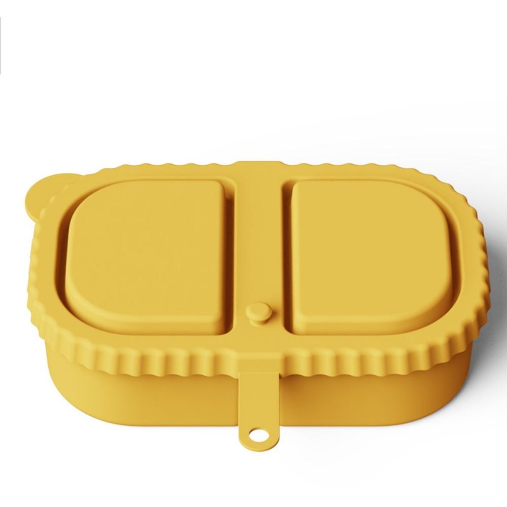 Reusable Silicone Snack Containers with Lids Mini Containers 2 Compartments Portable Food Storage Box for Picnic Tools Box