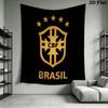 Brazilian Football Wall Tapestry Aesthetic Wall Hanging Printed Fabric Blanket Decorative Tapestries for Bedroom Living Room Home Decor
