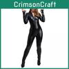 Tempting Black Full Body Latex Bodysuit With Long Sleeves And Zippered Design For Role Play And Cosplay