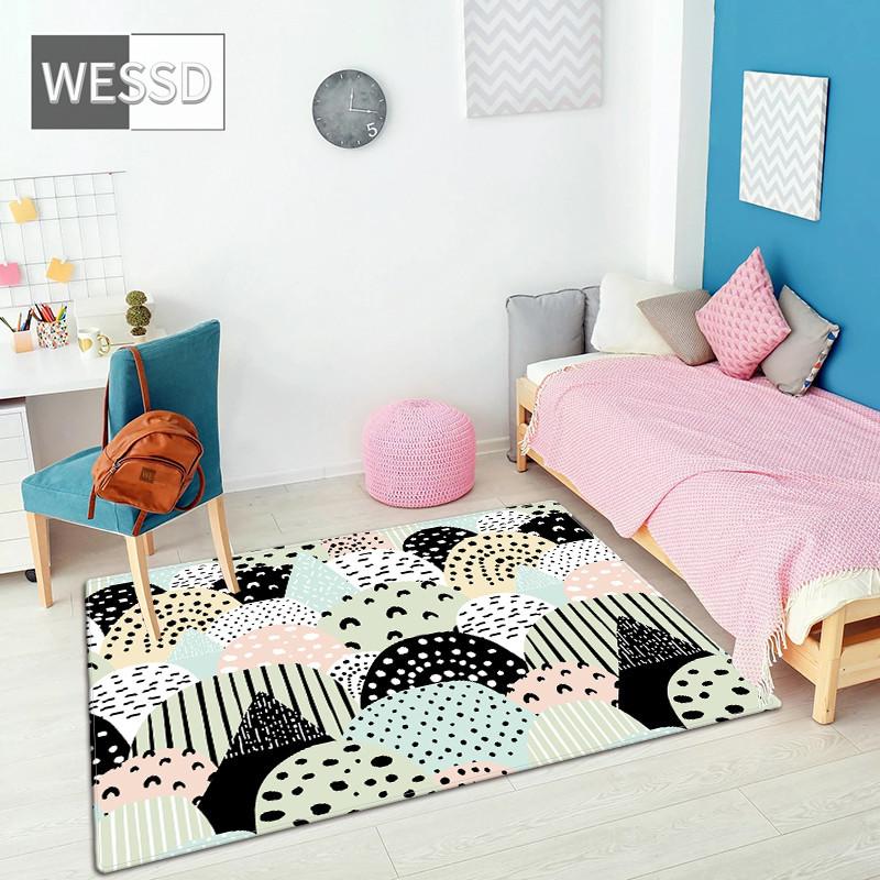 Ковер с мультяшным принтом, мягкий скандинавский ковер, нескользящий коврик татами, прикроватный коврик для спальни, большой каваи