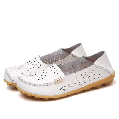 Летние женские балетки из натуральной кожи, повседневная обувь с вырезами, женские мокасины без застежек, мягкие оксфордские туфли, Zapatos Mujer