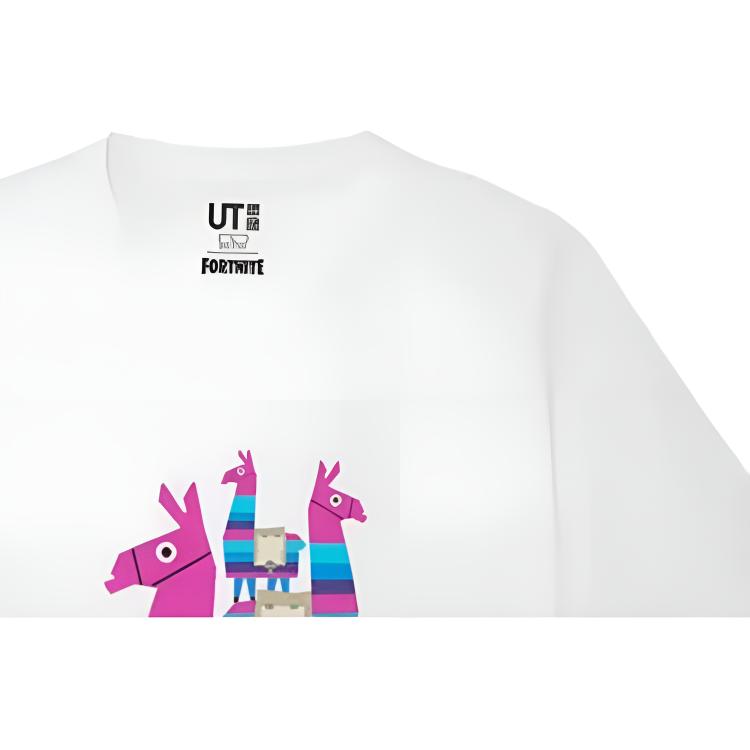 Uniqlo Полосатая футболка с принтом и круглым вырезом, повседневная, унисекс, белая 426829-00