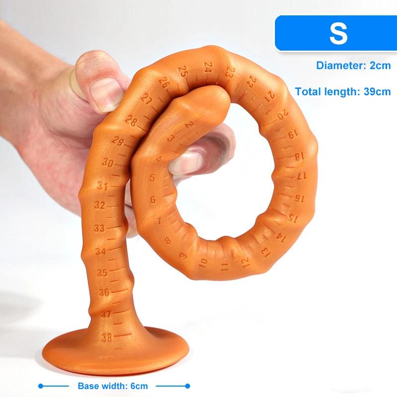 Длинный Глубокий Анальный Дилдо Массаж Простаты Пробка для Кишечника Секс-Игрушки для Женщин/Мужчин Мастурбатор Длинная Анальная Пробка Спиральная Анальная Пробка