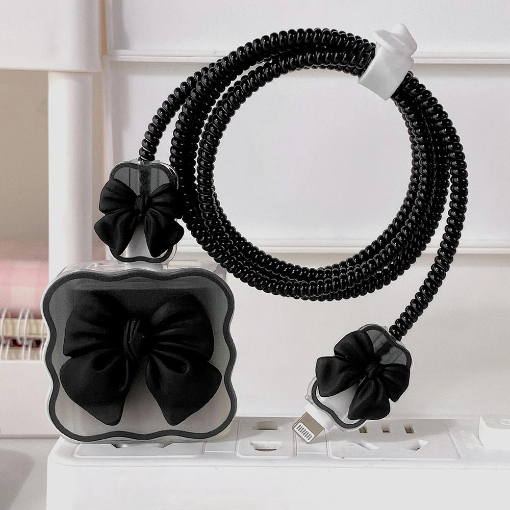 Applicable To Apple Data Cable Protective Cover Charger 18-20W Anti-breakage Winder Cute Flower Animal Advanced INS Style