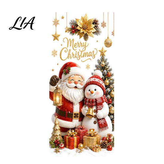 Decorative Stickers for Store Christmas Window Clings, Cute Snowman Santa Penguin Reindeer Waterproof PVC Decor Glass, Reusable Holiday