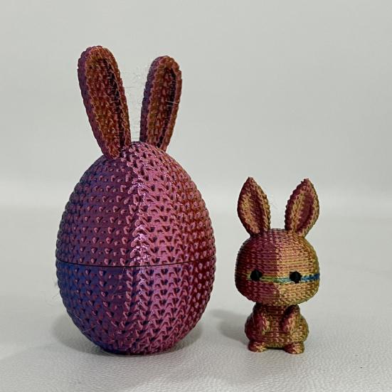 3D-печатное пасхальное яйцо-кролик, наполненное пасхальное яйцо с кроликом внутри, наполнители для пасхальной корзины для дома, офиса, декора стола