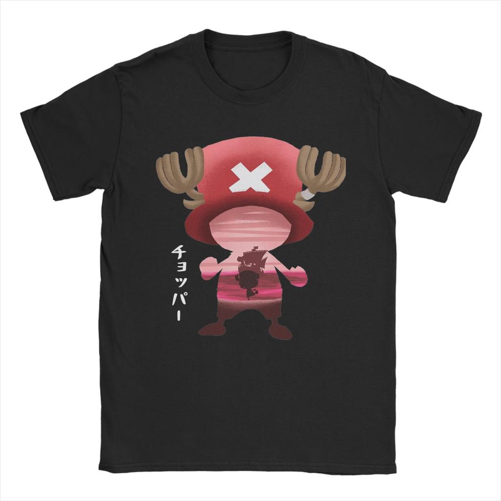 Cute Tony Tony Choppers T Shirts for Men Cotton Vintage TShirt Crew Neck Japanese Anime Tees Short Sleeve Clothing Gift Idea