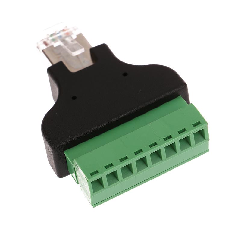 Компьютерное соединение и разъемы Разъем RJ45 (мама) на винтовые клеммы 8-контактный Разъем-удлинитель для Ethernet-кабеля
