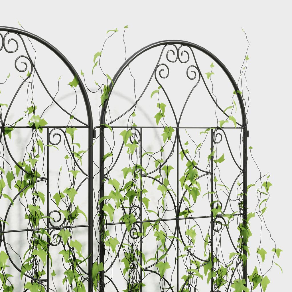 Rankgitter Metal 2 Piece Set For Inserting Rust Free Climbing Aid For Climbing Plants 50x150 Cm Black