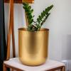 4.3 Inches Round Metal Planter for Home Decor, Pack of 1 (Gold)