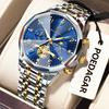 POEDAGAR Luxury Original Watch For Man Chronograph Waterproof Luminous Men Clock Quartz Stainless Steel Men's Watches Male Reloj