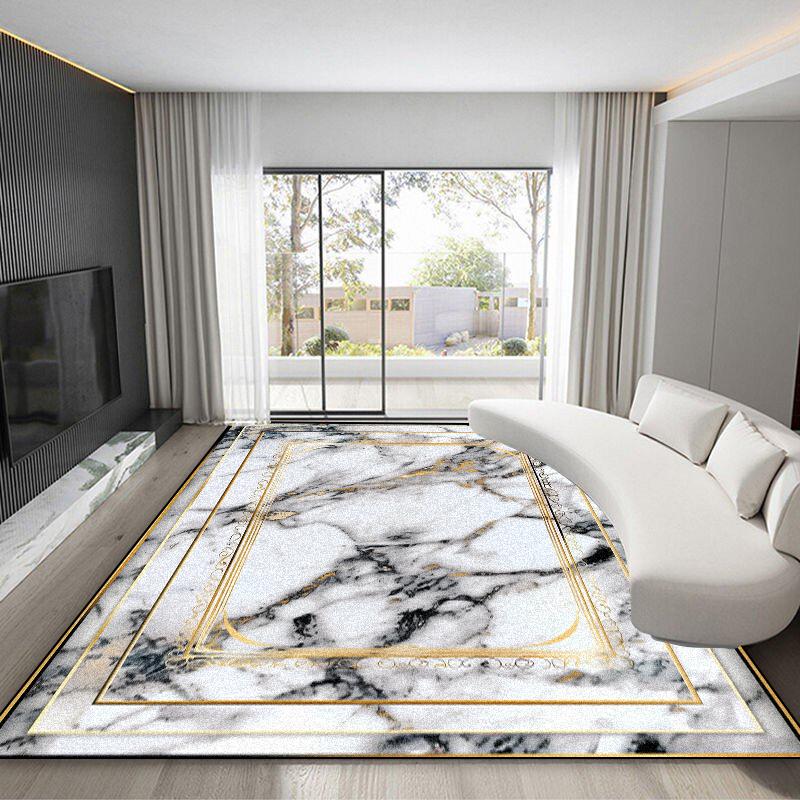 Роскошный ковер с золотой рамкой для гостиной, европейский стиль, высококлассные ковры для столовой, ковры большой площади, моющийся, нескользящий, коврик для ног для спальни