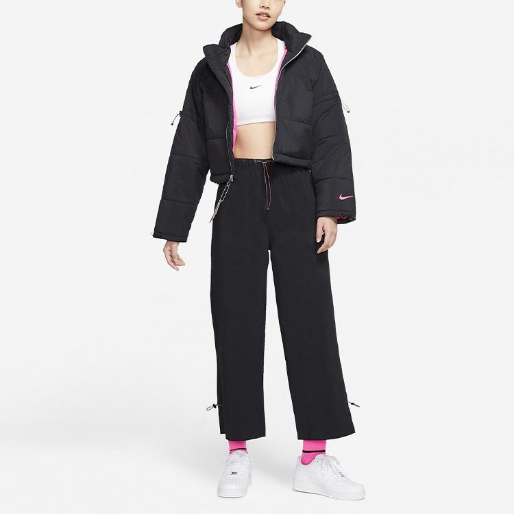 Nike Puffer Jackets Women's Black Stand Collar Thickened Other DH1367-010