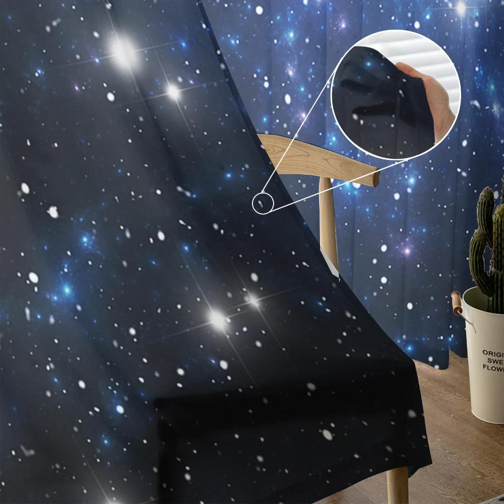 Звездное небо Голубые прозрачные шторы для украшения гостиной Оконные шторы для кухни Тюль Вуаль Органза Шторы