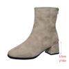 Ladies Shoes 2024 Plus Size Ankle Women's Boots Elegant Modern Boots Women Sewing Square Toe Back Zip Med Heel Shoes Women