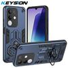 KEYSION Противоударный бронированный чехол для VIVO Y29 4G Мягкий силикон+ПК Металлическая кольцевая подставка Задняя крышка для телефона для IQOO Z10X 5G