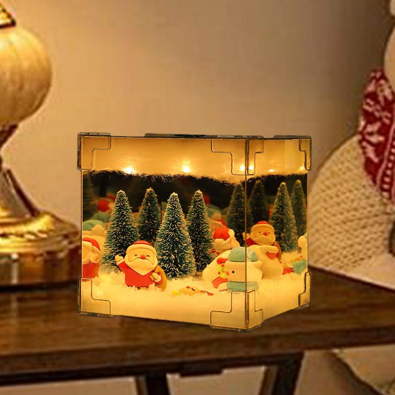 Санта-Клаус Ночной Световой Куб Дизайн Домашний Рождественский Снежный Декор Элегантные Рождественские Световые Украшения Для Внутреннего Праздничного