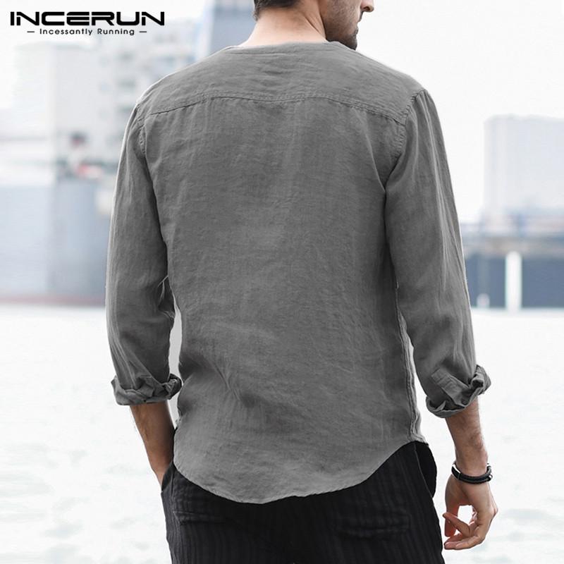 Мужская рубашка из хлопка с длинным рукавом