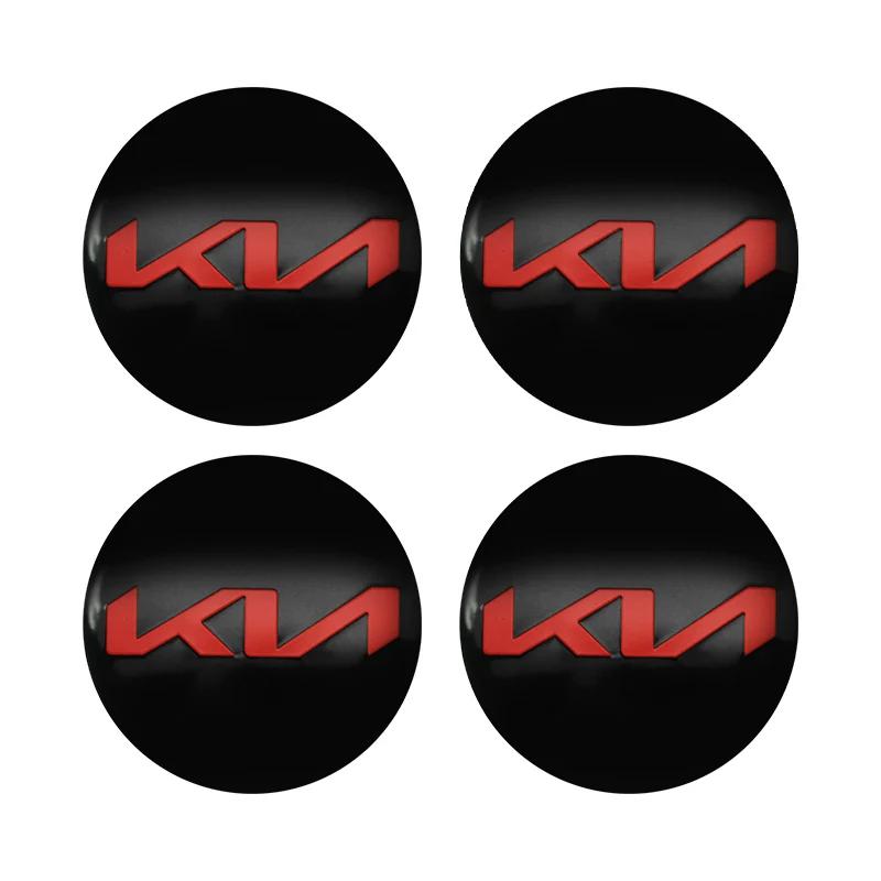 QZGF3 4pcs 3D 56mm Car emblem Wheel hub Center Cap Badge covers sticker Decals Styling accessories For KIA EV6 Sorento Niro Stinger