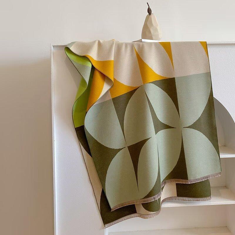 Роскошный шарф с цветочным принтом для женщин, теплые зимние кашемировые шарфы из пашмины, шали, женские толстые одеяла, платки