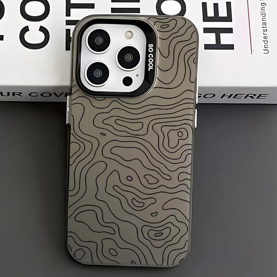 Terrain pattern phone case suitable for iPhone 17 Air 16 Pro Max 15 14 13 12 11 ProMaxPlus 8 anti drop and shockproof back cover