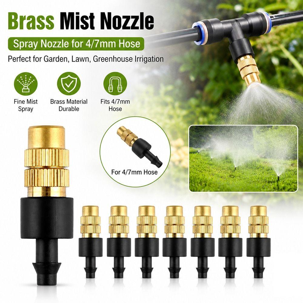 10Pcs Atomizing Nozzle Misting Nozzle Garden Micro Sprinkler  for 4/7mm Hose Garden Lawn Greenhouse