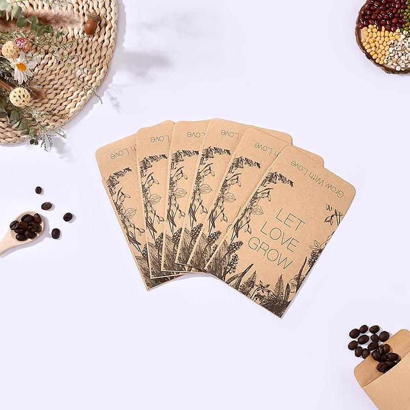 100Pcs Seed Packets Envelope 6x8cm Self Sealing Kraft Envelopes For Seed Storage Resealable Seed Saving Envelope
