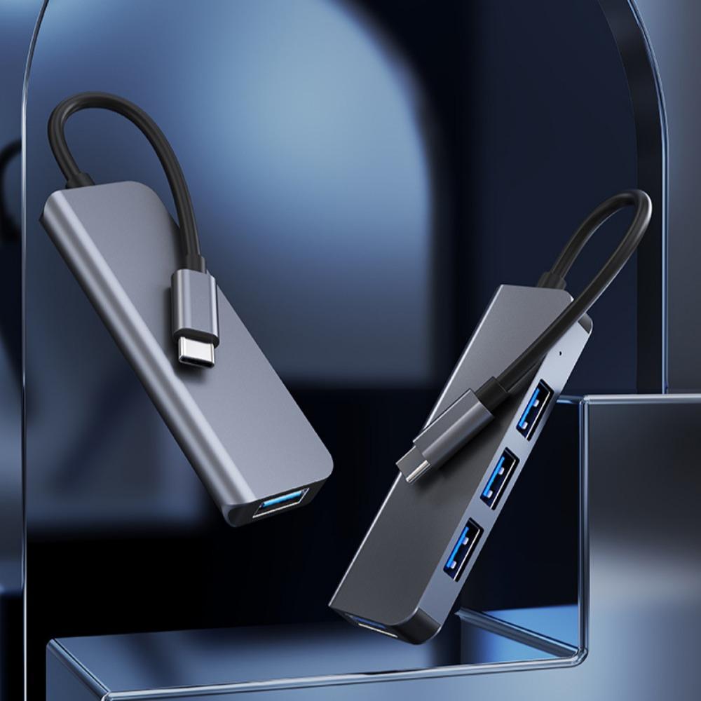 Адаптер-хаб Type C на USB 3.0 для ноутбука MacBook, расширение на 4 порта, высокоскоростная передача данных, разветвитель