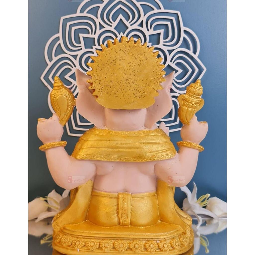 1 Piece Premium Decorative Lord Ganesha Statue & Idols for Home, Office, and Pooja for Festivals, Weddings, and Special Occasions(Poly Resin)