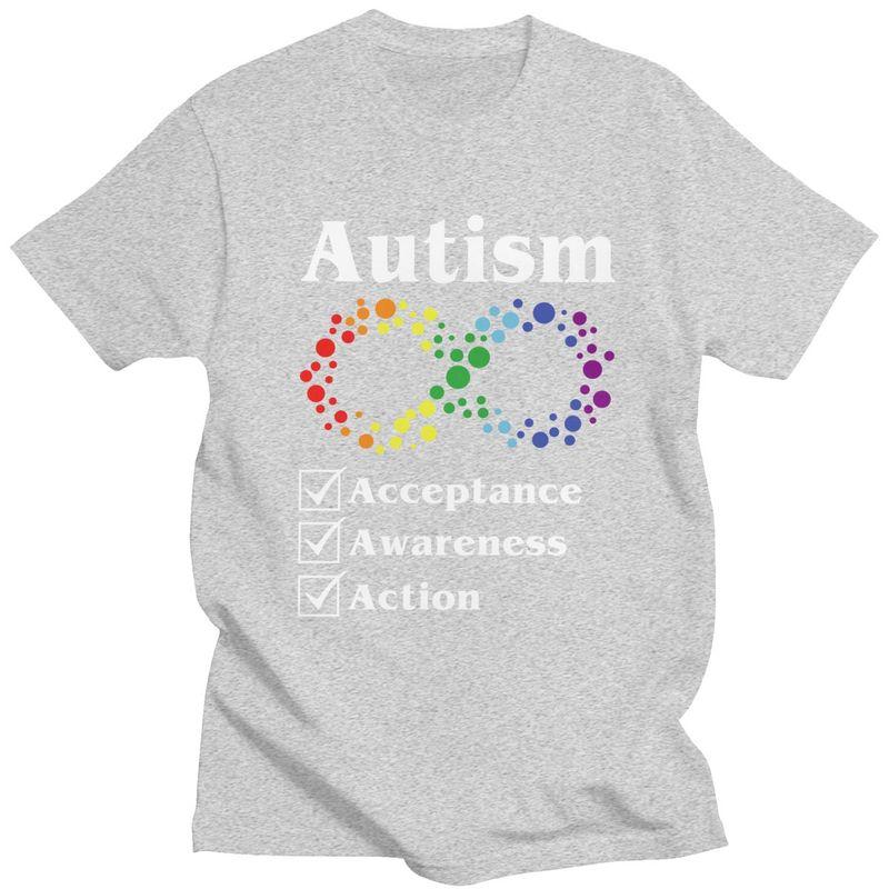 Men Autism Acceptance Awareness Action T Shirt Summer Short Sleeve 100 Cotton Tshirt Casual Creative Graphics Tees Shirt
