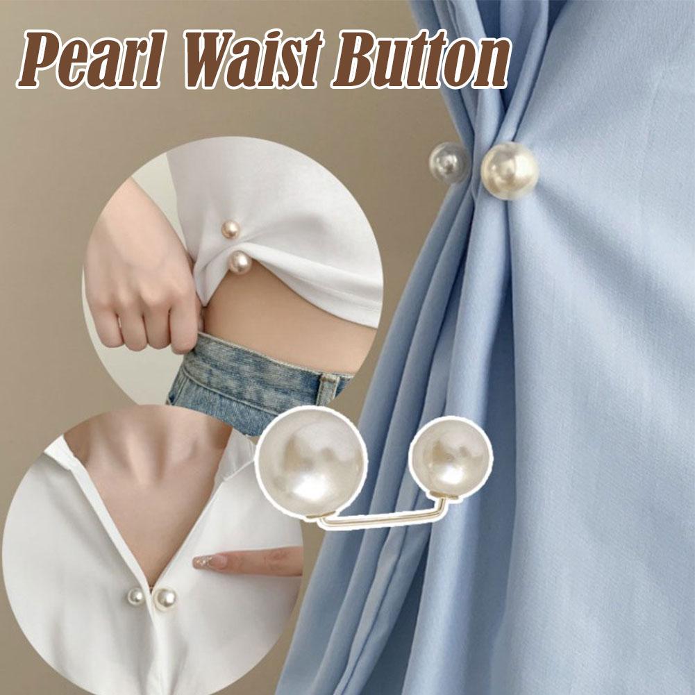 3 шт. Затягивающая талию пряжка Сплав Броши Булавки Зажим Искусственный жемчуг Регулируемые Пуговицы-пины Юбки Джинсы Пуговицы Аксессуары для одежды